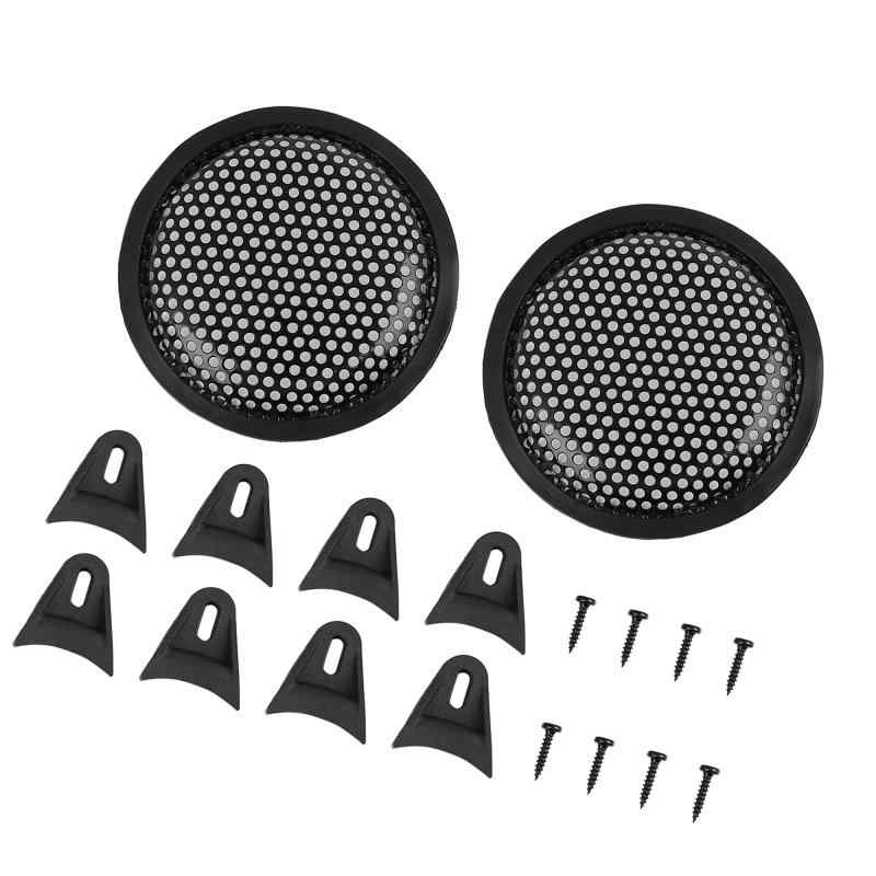 ACROPIX カーウーファーカバー スピーカーグリル プロテクター 13 cm 金属メッシュ ラウンド 取り付けキット付き ブラック 18個