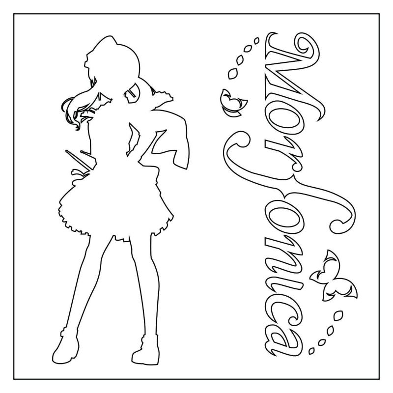 二葉つくし カッティングステッカー 【S】 白