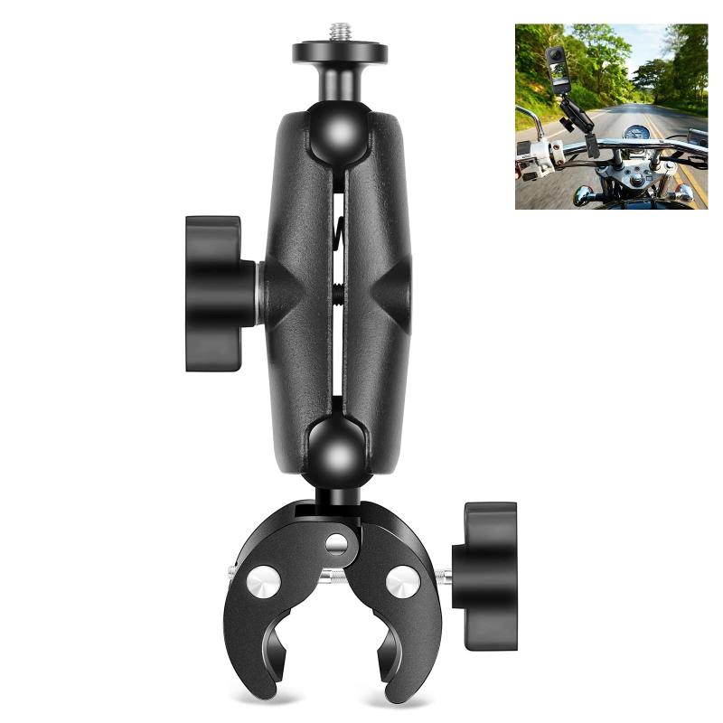 PULUZ アクションカメラ バイク/自転車 ダブルヘッド 強力クランプ ハンドルバーホルダー