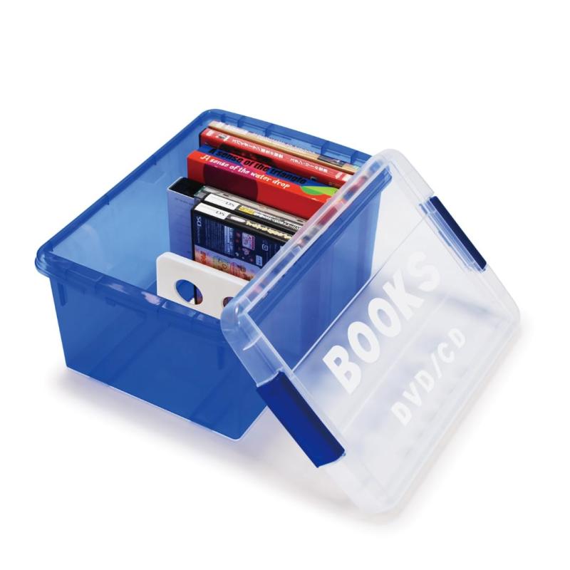 伊勢藤(ISETO) 本収納ケース ブック&amp;メディアケースミニ ブルー 幅22.4×奥行32.3×高さ15.8cm 日本..