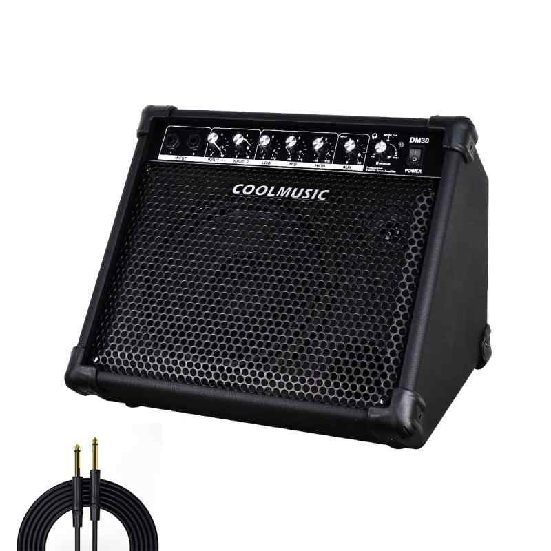 Rakuten - Coolmusic DM30 AMP 30 ワット電子ドラム アンプ キーボード アンプ Aux 入力と BT、2 入力、3 バンド EQ と DI 出力