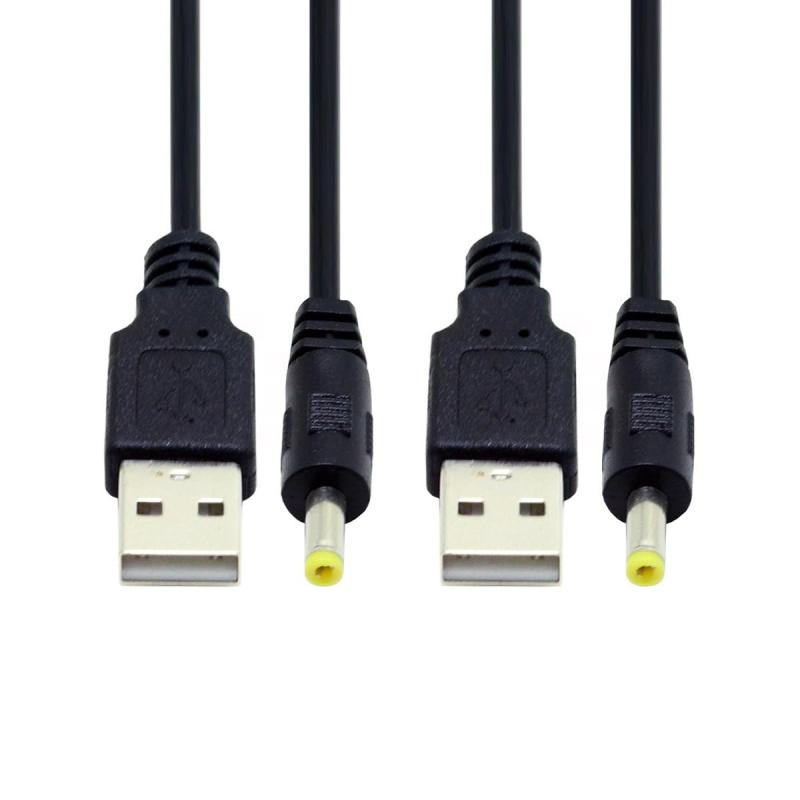 cablecc 2個/ロット 150cm 24AWG USB 2.0 オス Type-A - 5V DC電源ラウンドプラグケーブル