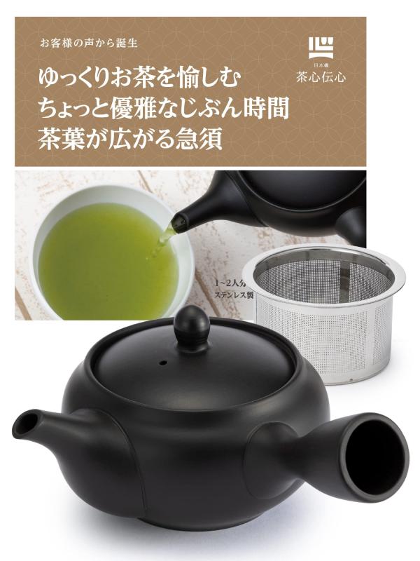 急須 日本製 常滑焼 [ 茶葉が広がる 詰まらない ステンレス 茶こし 網 ] 300 ml cc │ お茶のおいしい淹れ方動画・取説付き