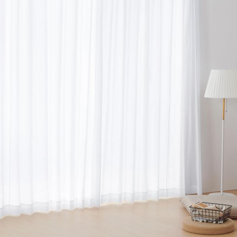 クモリ(Kumori) レースカーテン シンプル 透けない プライバシー保護 遮像 UVカット 日焼け防止 省エネ 遮熱 断熱 保温 おしゃれ 洗える アジャスター フック付き ミラーレース