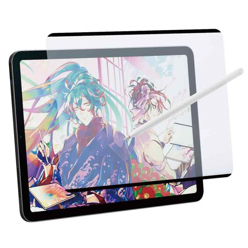 エレコム iPad Pro 11 第4/3/2/1世代 (2022/2021/2020/2018年) Air 4 10.9 第5/4世代 (2022/2020年) ペーパーテクスチャ フィルム 紙のような描き心地 着脱式 ケント紙 ブルーライトカット T