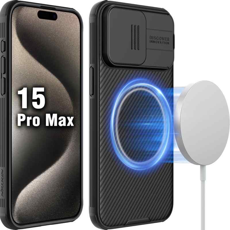 乐天商城 - 【MagSafe対応】Nillkin iphone15promaxケース レンズ保護 マグネット搭載 カメラレンズ保護 スライド式 15 pro max カバー