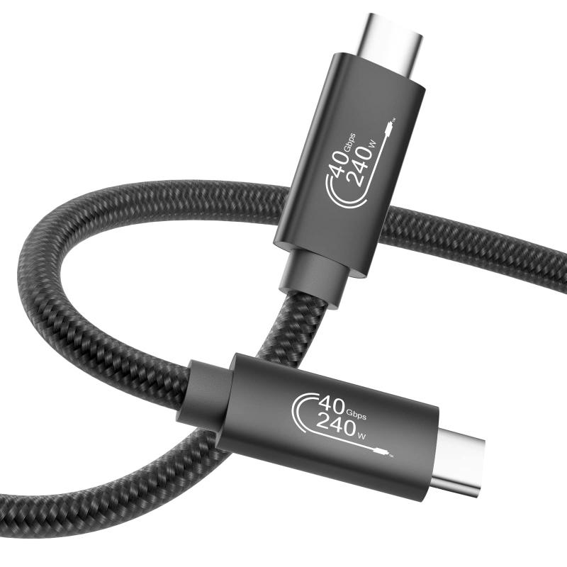 Thunderbolt 4 対応 USB4 ケーブル SLEIJAOOE [USB-IF認証 / 240W 48V/5A超急速充電 / 40Gbps高速データ転送 / 8K@60Hz映像出力 / USB 3.2/3.1/3.0/2.0 ] サンダーボルト