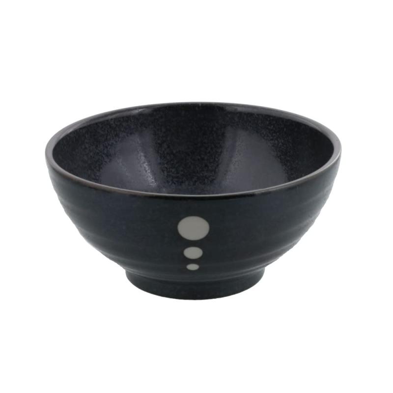 Rakuten - テーブルウェアイースト 和食器 水玉 さぬきどんぶり (大)(ドットモノトーンシリーズ) 黒 sn-007-01