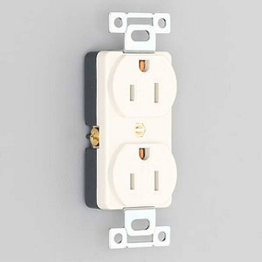 アメリカン電機 複式埋込コンセント 白 接地形2P125VNEMA 5-15平刃形 アメリカン電機 複式埋込コンセント 白 接地形2P125VNEMA 5-15平刃形