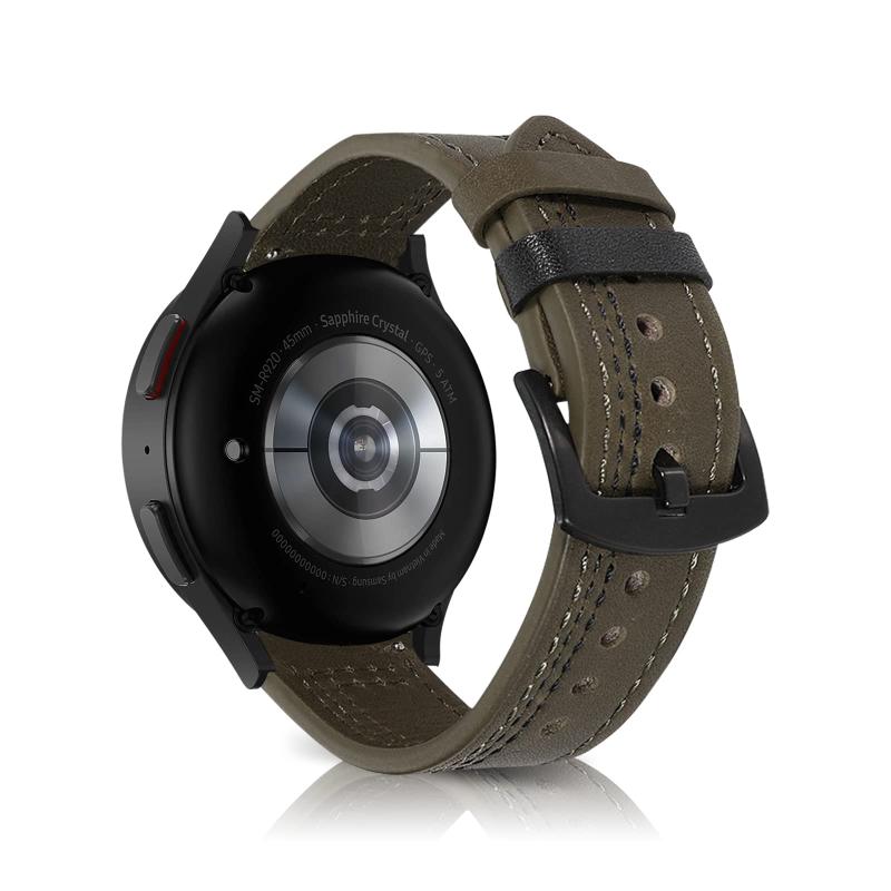 [AiMaoo] 20MM 22MM 가죽 밴드 가죽 교환 밴드 가죽 비즈니스 스타일 스트랩 교환 벨트 밴드 - 블루