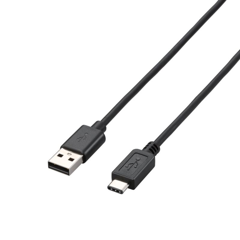 ELECOM USB2.0ケーブル A-Cタイプ ノーマル ブラック U2C-ACBKシリーズ
