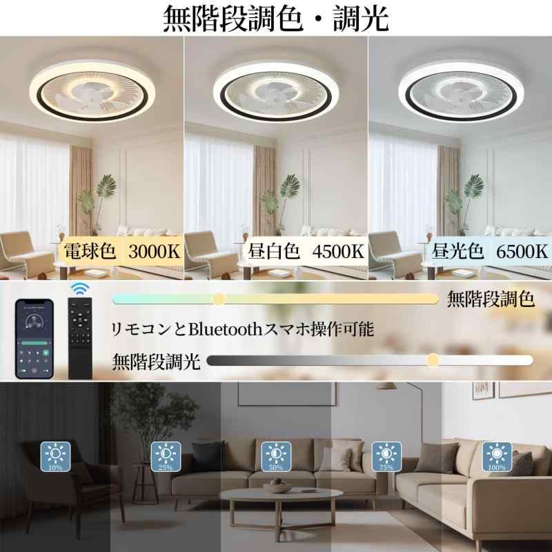 「節電対策＆冷暖房活用」シーリングファンライト ZXhome ファン付きシーリングライト 50cm扇風機 一台二役 APP/リモコン遠隔操作 LED天井ライト 天井扇 DCモーター シーリングファン 昼光色 昼