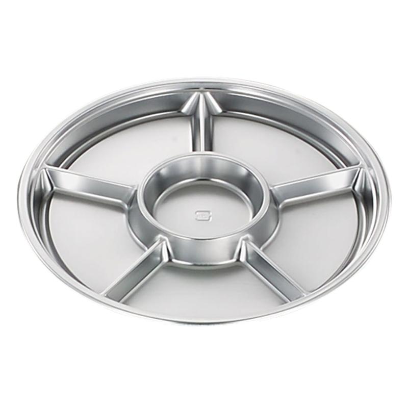 中央化学 使い捨て オードブル パーティー 容器 皿 テイクアウト 日本製 DXPD 丸32-6 シルバー 本体 10..