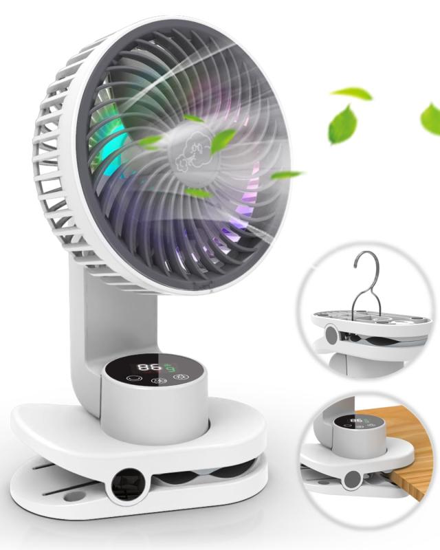 USB扇風機 自動首振り 卓上扇風機 クリップ 充電式 USBファン