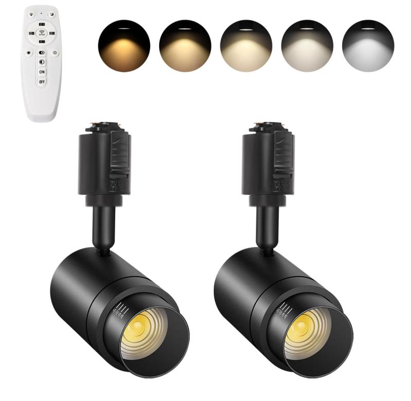 TuyuBEE 無段階調光調色可能 ズーム可能 ダクトレール用スポットライト, LED一体型照明 10W(100W形相当), 明るい レールライト, 高演色CRI90+ ビーム角15-60度 1000lm, キッチン/ショップ用 シーリング