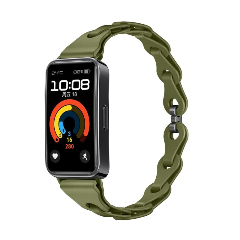  バンド For Huawei Band 9 / Huawei Band 8 対応 交換バンド レザーチェーンベルト換えバンド 替えベルト 透かし編みデザイン 調節可能 交換用ストラップ Huawei Band 9 / Huawei