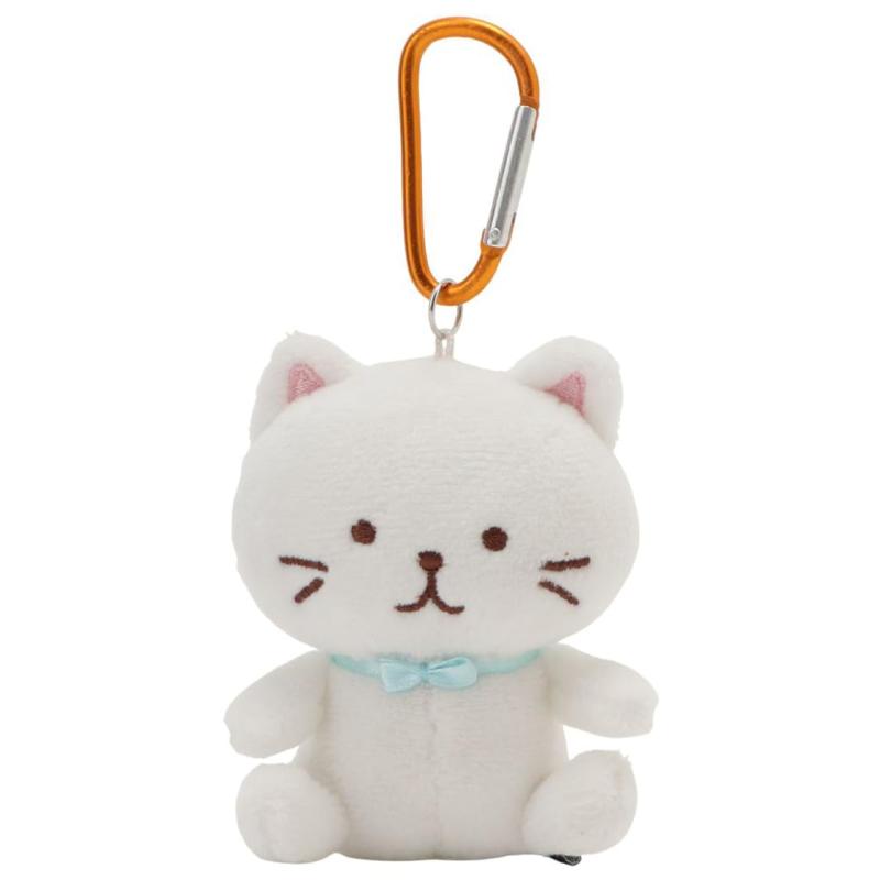 [FukuFukuNyanko] マスコットキーホルダー 猫 可愛い ギフト 猫好きさんプレゼント ふくふくにゃんこ ぬいぐるみ 母の日 癒しグッズ キャラクター カラビナ付 全長8cm おでかけマスコット ハピン