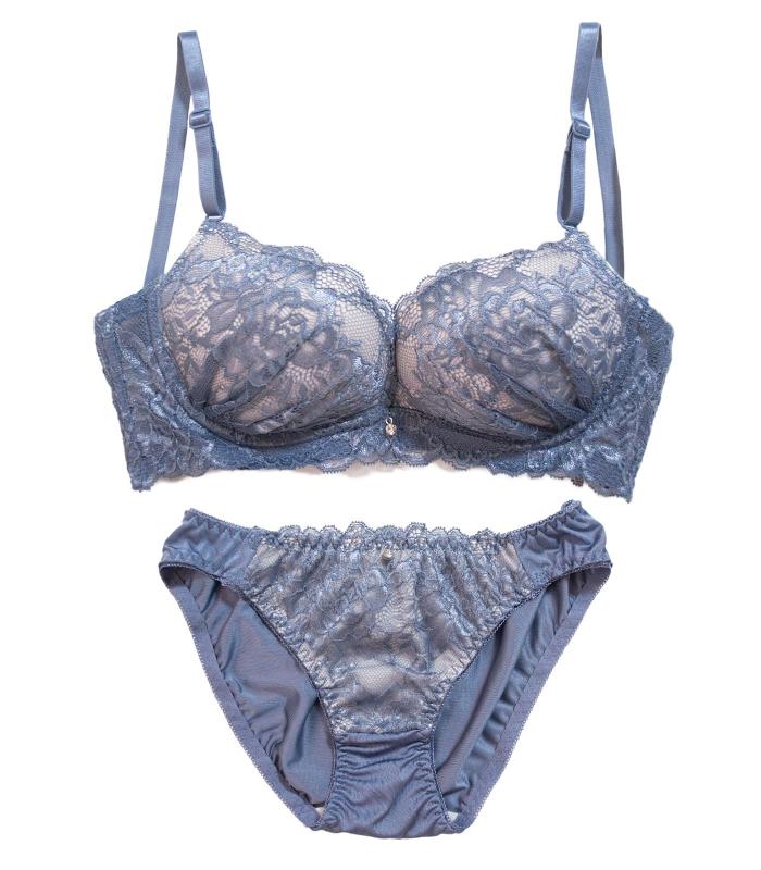 [Chica Hurra] レディース ノンワイヤー ブラ ブラジャー ショーツ 上下 セット 下着花柄 レース 大人 上品