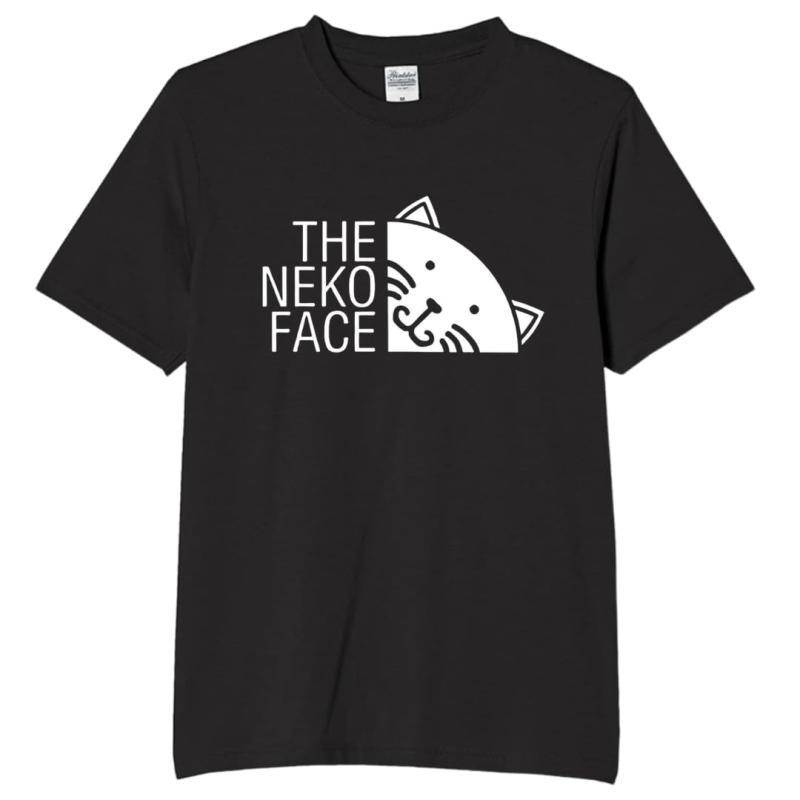 [オリメイク] ネコフェイス tシャツ おもしろtシャツ 面白いtシャツ おもしろ メンズ 半袖 プレゼント パロディ