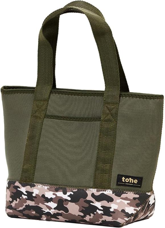 樂天商城 - tone TC-25 ランチトートランチバッグ ネオプレン トートバッグ カーキ モスグリーン ミニバッグ(オリーブ)