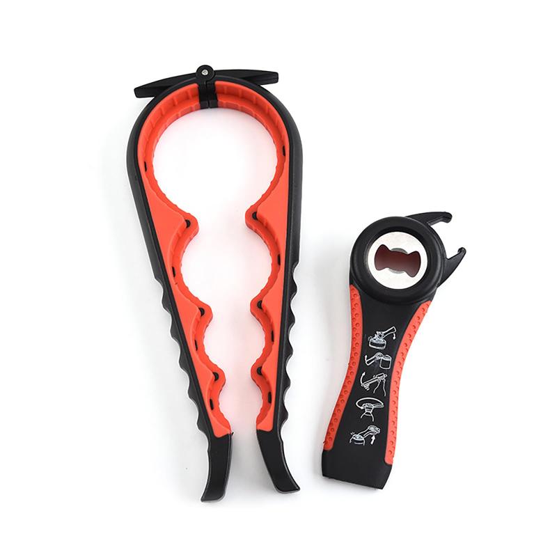 TRkin ペットボトルオープナー 多機能 テコの原理 Jar Opener 楽ちん 簡単 栓抜き 5in1 ボトルオープナー 缶 瓶蓋開け マルチツール キッチンツール 大小2個セット
