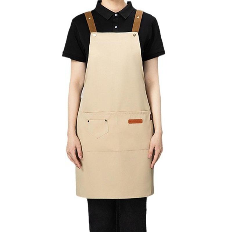 樂天商城 - [BRIIKPP] エプロン 防水 防油 かわいい メンズ レディース おしゃれ カフェエプロン カーキ色