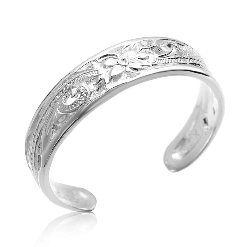 [LocoMocoAloha] ハワイアンジュエリー リング 指輪 Silver925 ピンキーリング トゥリング 波 プルメリ..