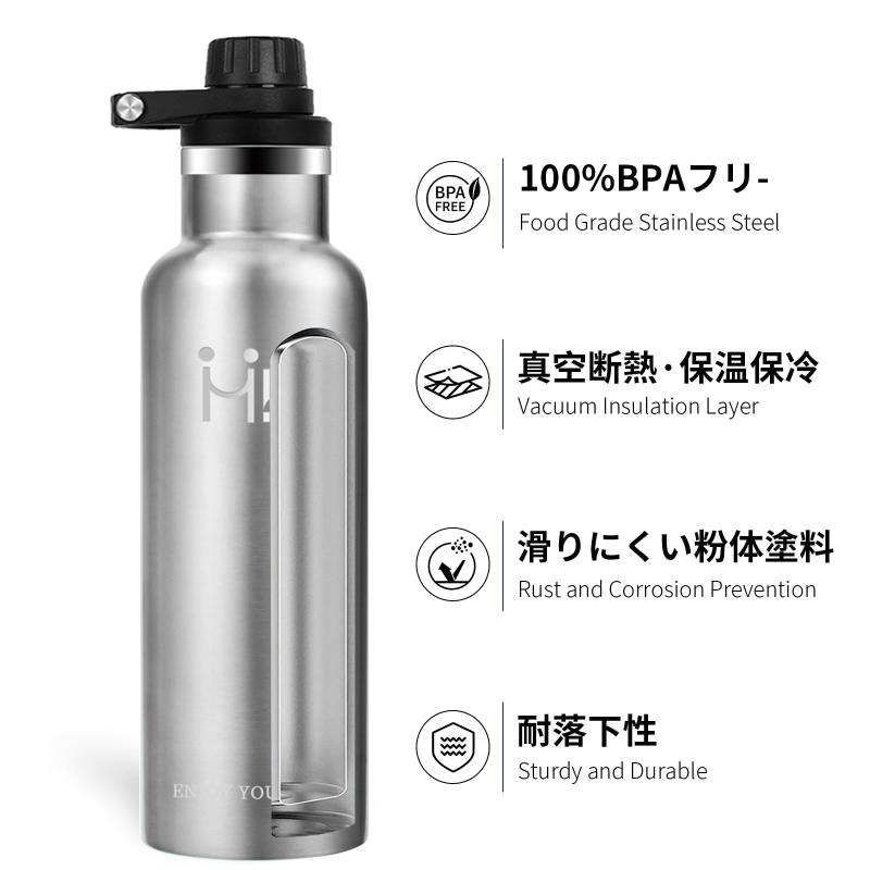 YANGYAO 炭酸水筒500ml/750ml/1000ml 魔法瓶 保温 直飲みボトル ステンレス二重壁 炭酸水 スポーツドリンク対応 真空断熱 保冷マグ スポーツ 密封性高い 漏れ防止 こぼれない 持ち運び 男女兼用 ア