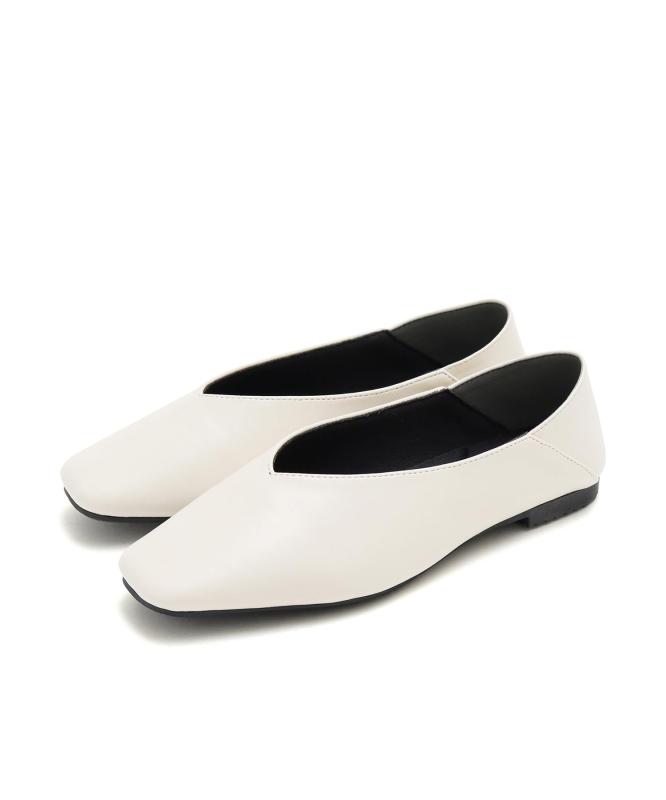 [セスト] masyugirl (マシュガール) 4E幅広 大きいサイズ スクエアトゥ フラット パンプス レディース mg1024-4e