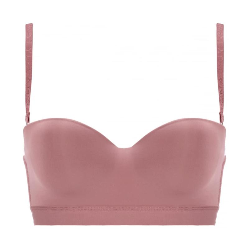 [アモスタイル] AMOSTYLE 10215551 ストラップレスハーフカップブラ 自然な丸み モールドカップ 安定感 アンダーゴム 脇スッキリ設計