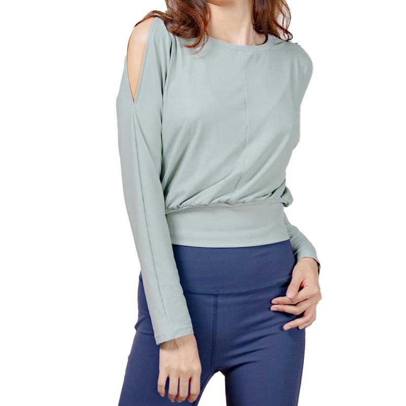 [iito.seasons] ダンスウェア レディース 長袖 ショート丈 オープンショルダー ヨガウェア 冷房対策 UV対策 冷感シャツ 薄手 UVカット 紫外線対策 おしゃれ