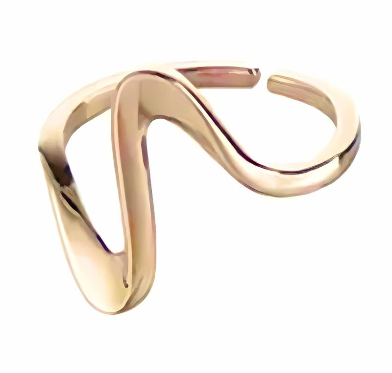 [Iris Apricot] ウェーブリング K18 18金コーティング シルバー925 レディース メンズ 指輪 人気 シル..