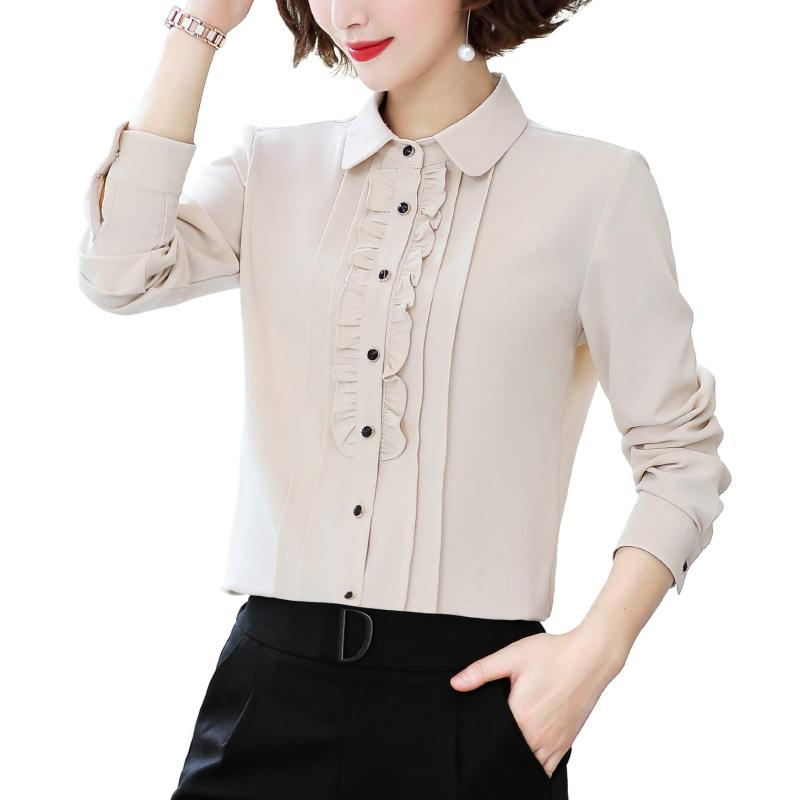 [Bolan Verl] オフィス シャツブラウス 長袖 白 ブラウス レディース カジュアル トップス フリル ワイシャツ 春 秋 厚手 無地 上品 通勤 ビジネス 事務服 OL 冬