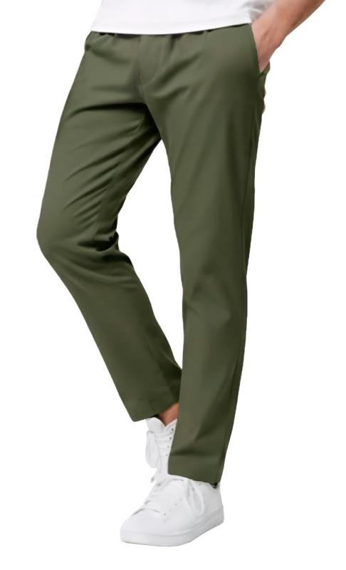[エムアールユー] ストレッチパンツ メンズ チノパン ロングパンツ 接触冷感 吸汗速乾 軽量 ゆったり M L LL 3L 4L 5L 6L ズボン カラーパンツ イージーウエスト