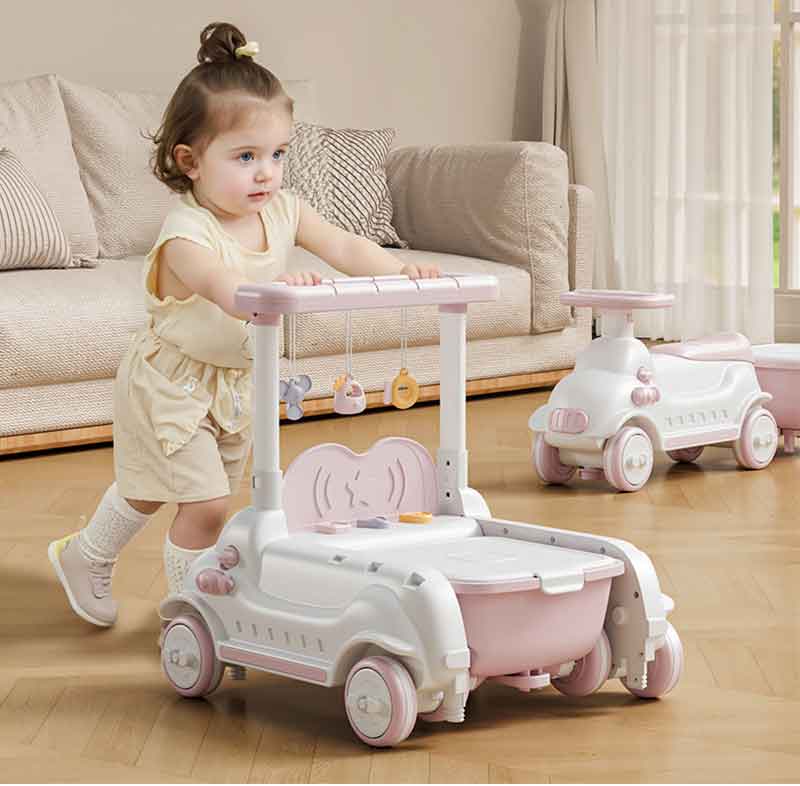 Maison Hacciのベビーウォーカー 手押し車 4in1 乗用玩具 多機能 高さ調節可能 歩行練習 おもちゃ ベビーウォーカー｜アングル2