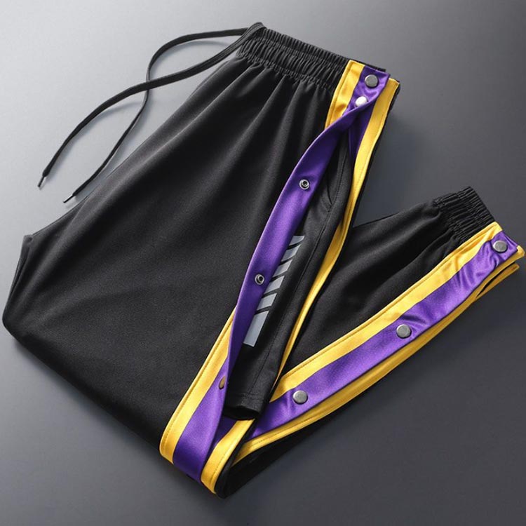 Maison Hacciのバスパン バスケットボールパンツ バスケットボール パンツ ジュニア サイドライン ジュニア バスケットパンツ キッズ 裾ボタン サイド｜アングル3
