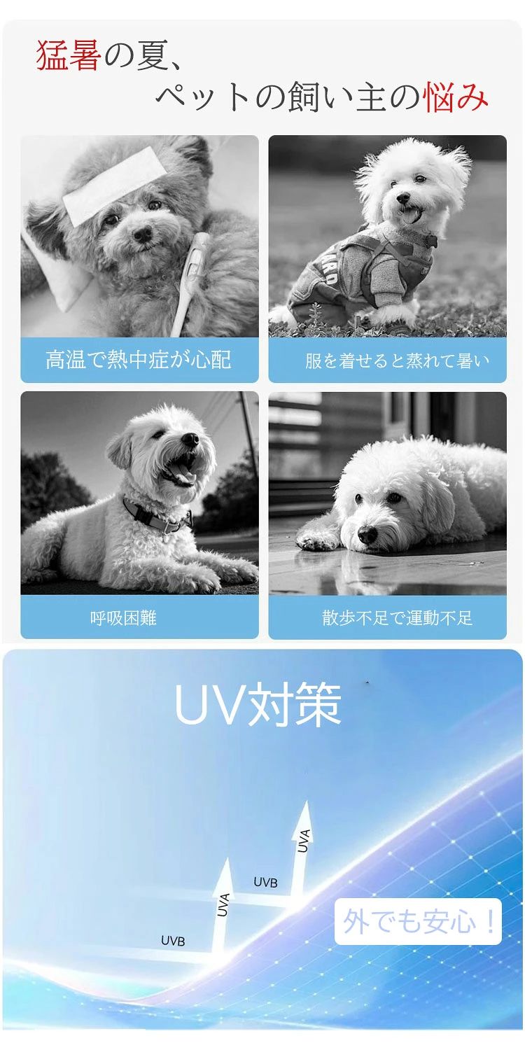 Maison Hacciの【紫外線対策】犬用 クールベスト 熱中症対策 ひんやり ベスト ペット クールベスト 犬 ひんやり冷感クール 熱中症対策 ひんやり ベス｜アングル2