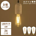 \ 10%OFFクーポンすぐ使える! / 【3個セット】 エジソン電球 エジソン球 電球 電球のみ LED led 電気 明かり 照明 照明器具 ライト 天井 セット販売 E26 26口径 4W Lサイズ レトロ アンティーク ヴィンテージ ビンテージ おしゃれ ギフト 敬老の日