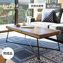 \ 10%OFFクーポンすぐ使える! / ローテーブル 幅120cm ラウンドテーブル テーブル 大きい 天然木 スチール おしゃれ かっこいい モダン 木製 ブラウン 個体差 高級感 高さ44cm リビング ソファ 完成品 シンプル 一人暮らし 座椅子 東谷 敬老の日