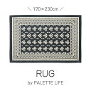 \ 10%OFFクーポンすぐ使える! / ラグ ラグマット 170×230cm 2.3畳 滑り止め おしゃれ 長方形 絨毯 じゅうたん カーペット 敷物 コットン リビング オールシーズン ネイティブ柄 キリム柄 幾何学模様 ブラック 黒 敬老の日