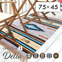 \ 10%OFFクーポンすぐ使える! / 玄関マット ラグマット 45×75cm 0.5畳 床暖対応 おしゃれ 長方形 絨毯 じゅうたん カーペット 敷物 コットン リビング オールシーズン フリンジ ネイティブ柄 キリム柄 幾何学模様 エスニック 敬老の日