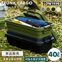 \ 10%OFFクーポンすぐ使える! / トランクカーゴ 40L リス 浅型 浅い 積み重ね スタッキング ロータイプ おしゃれ 座れる 収納 ボックス ケース 大きい 大きめ ワイド 頑丈 プラスチック 防水 フタ付き 蓋付き キャンプ アウトドア 屋外 防災 収納 ベランダ 敬老の日