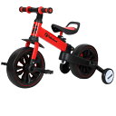 キッズバイク三輪車 2-6歳子供用 4in1 補助輪 折りたたみ バランスバイク 押し棒付き ペダル後付け ワンタッチ組立 サドル調整可 子供用 自転車 誕生日 プレゼント