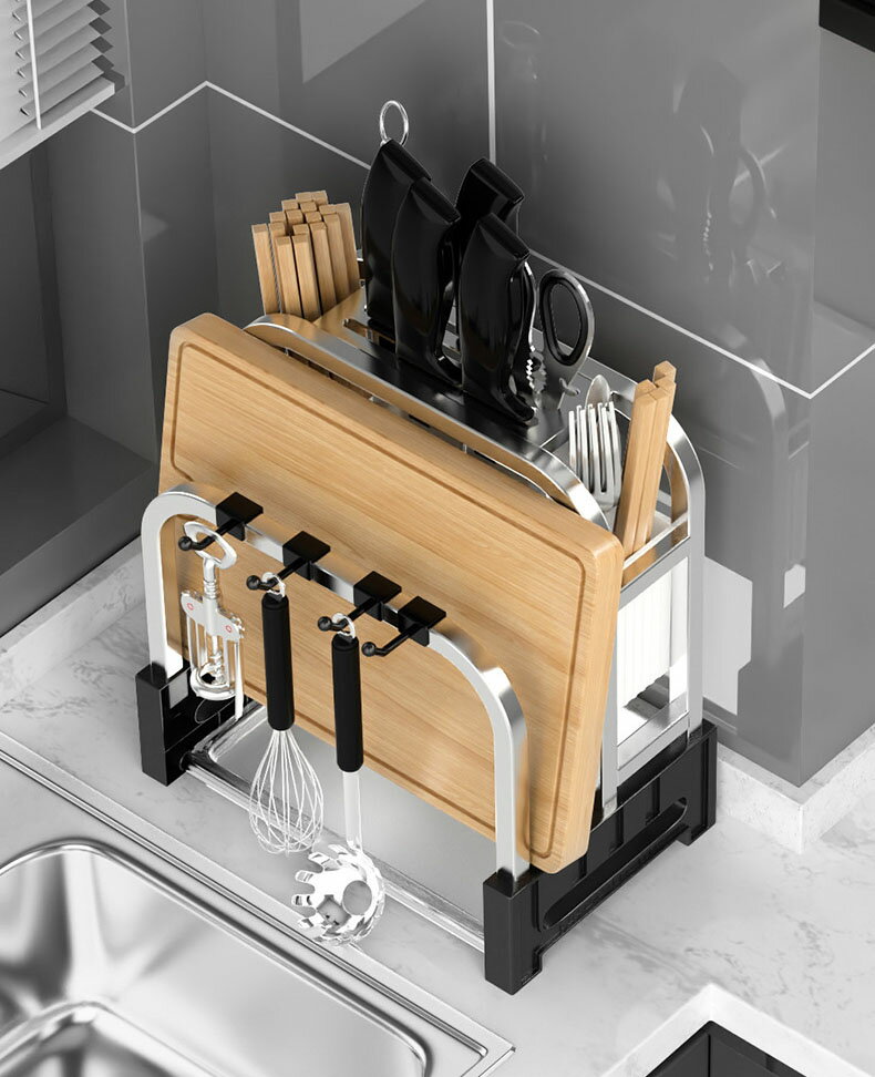 キッチンツールフック ウォールフック フック 水切りかご キッチンラック包丁スタンド まな板スタンド ..