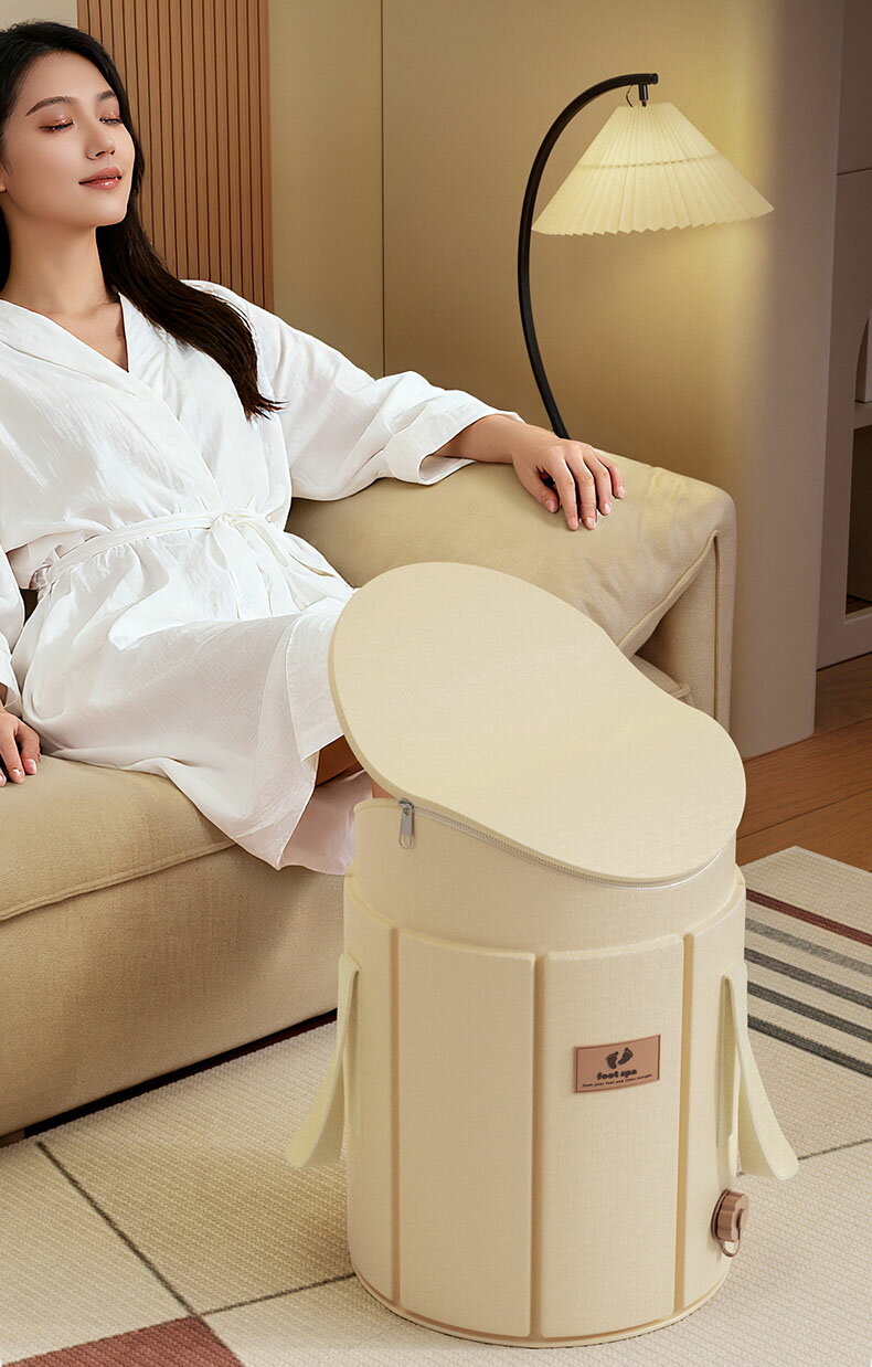 【送料無料】折り畳みフットバス 足湯 バケツ 足湯専科 足の冷え対策 折りたたみバケツ 保温 大容量 深型 フットバス 泡脚桶 アウトドアバケツ 自立式 蓋付き コンパクト 持ち運び 便利 多用途 洗面器 キャンプ 旅行用 子供用 大人用 家庭用