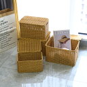 かご バスケット おもちゃ箱 収納ボックス 籠 ふた付き 蓋付き ケース インナーボックス 小物入れ 北欧 おしゃれ 収納かご 引き出し 洗濯かご 脱衣かご 模造籐編み 家具 服(3)