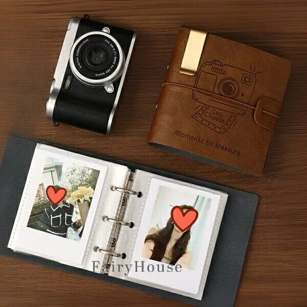【無料送料】ポラロイドミニフォトアルバム シンプルなアーティスティックフェイクレザーカバー付き 10 ...