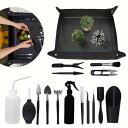【無料送料】1個 コンパクトミニガーデンツールセット 多肉植物&盆栽用 - 耐久性ステンレスハンドル、ツルハシ、シャベル、スプレーボトルなど多機能キット - 室内フェアリーガーデン&観葉植物に最適