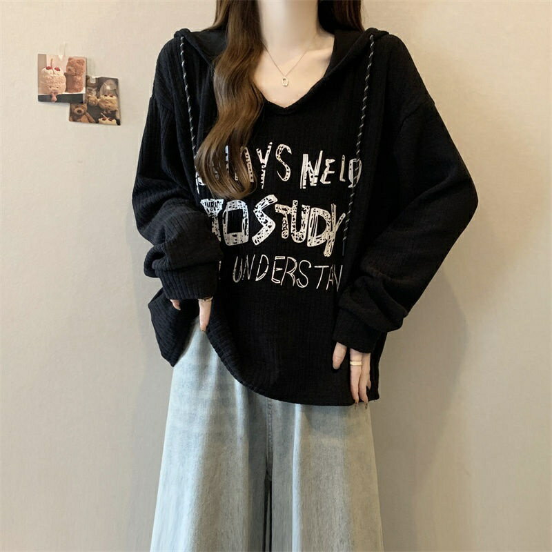 樂天商城 - 【送料無料】レディース 大きいサイズ 連帽 長袖 Tシャツ トップス 春 秋冬 ゆったり デザイン スウェット 韓国風 上着 気質 通勤 都市スタイル 軽量 伸縮性 吸湿速乾 再生繊維