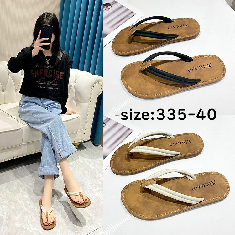 乐天商城 - つっかけサンダル ビーチサンダル おしゃれ レディース 夏用 ルームシューズ サンダル フラットサンダル ミュール 室内用 室外兼用 シューズ 美脚 歩きやすい 滑り止め 疲れない 散歩 軽量 洗える 22.5-25cm 選べる2色